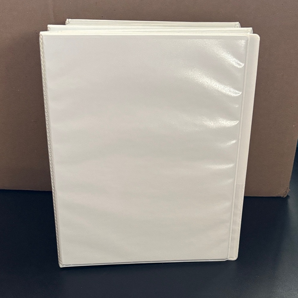 Set of 5! Small White 3-Ring Binders w/ Clear View Covers